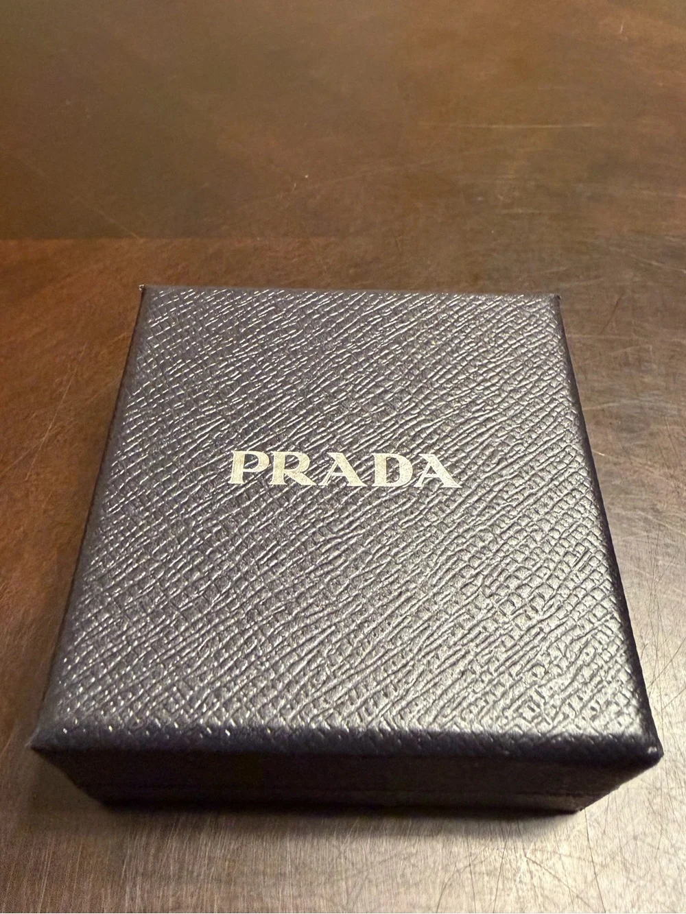New Authentic Prada Logo Triangular Faux Fur Hair Clip